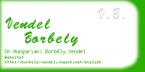vendel borbely business card