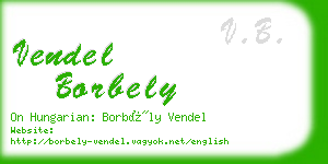 vendel borbely business card